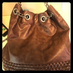 Nine West soft leather hobo bag chain straps
